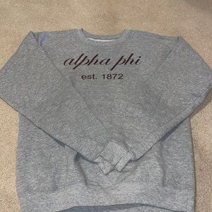 Grey Alpha Phi Crew Neck